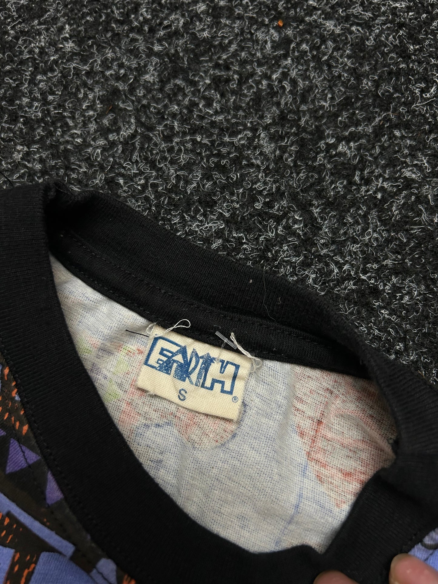 Earth Vintage Handmade in Zimbabwe allover print Tee Small Purple