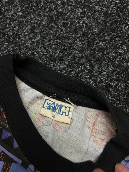 Earth Vintage Handmade in Zimbabwe allover print Tee Small Purple