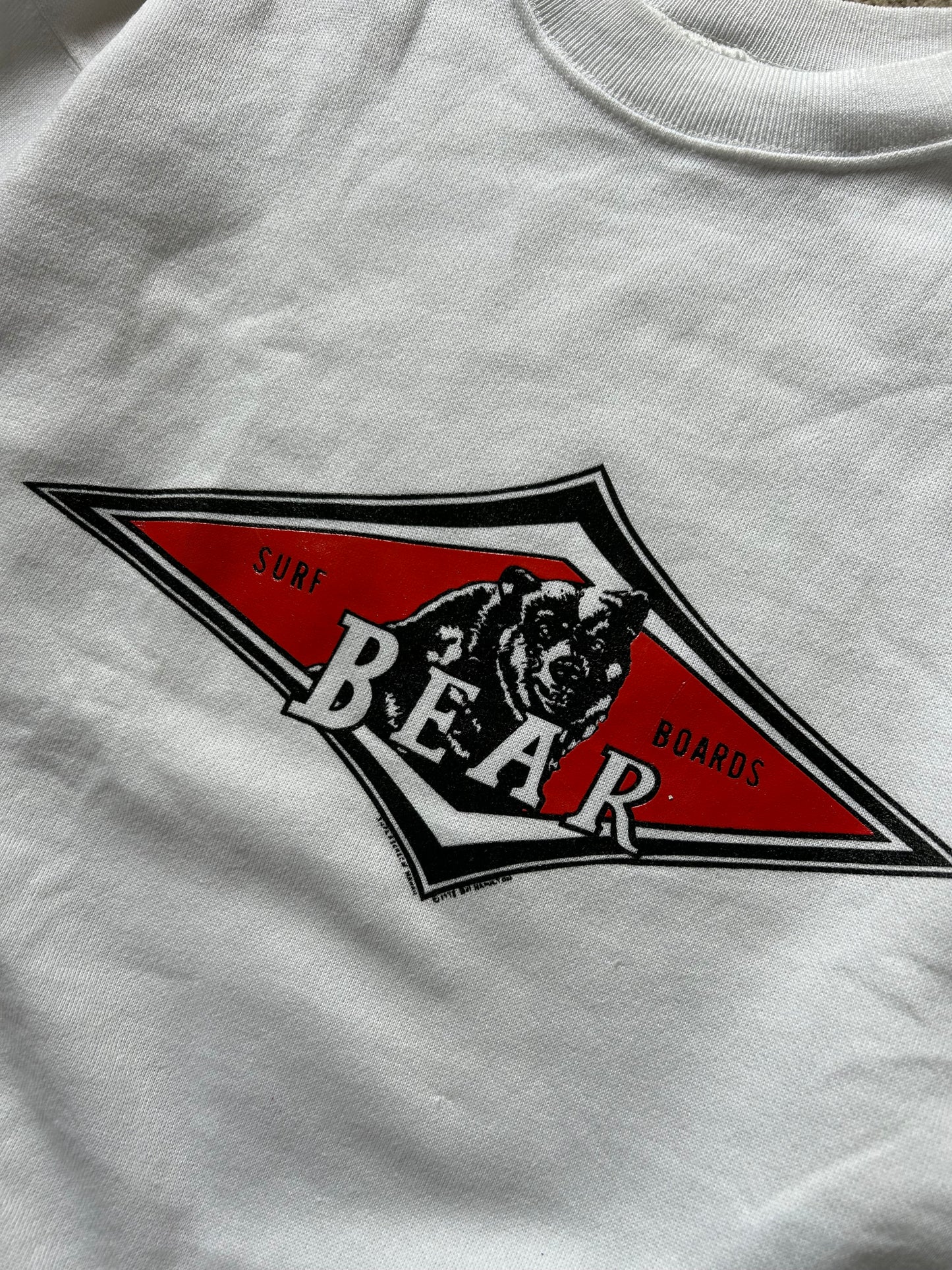 Vintage Bear Surfboards Large White Sweater