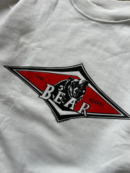 Vintage Bear Surfboards Large White Sweater