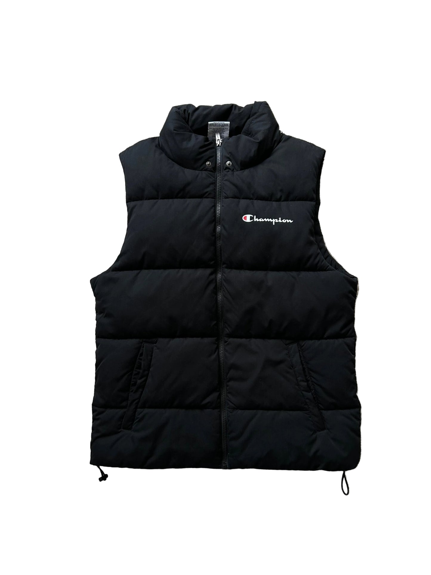 Champion Rochester Puffer Vest in black polyester Detachable Hood Medium
