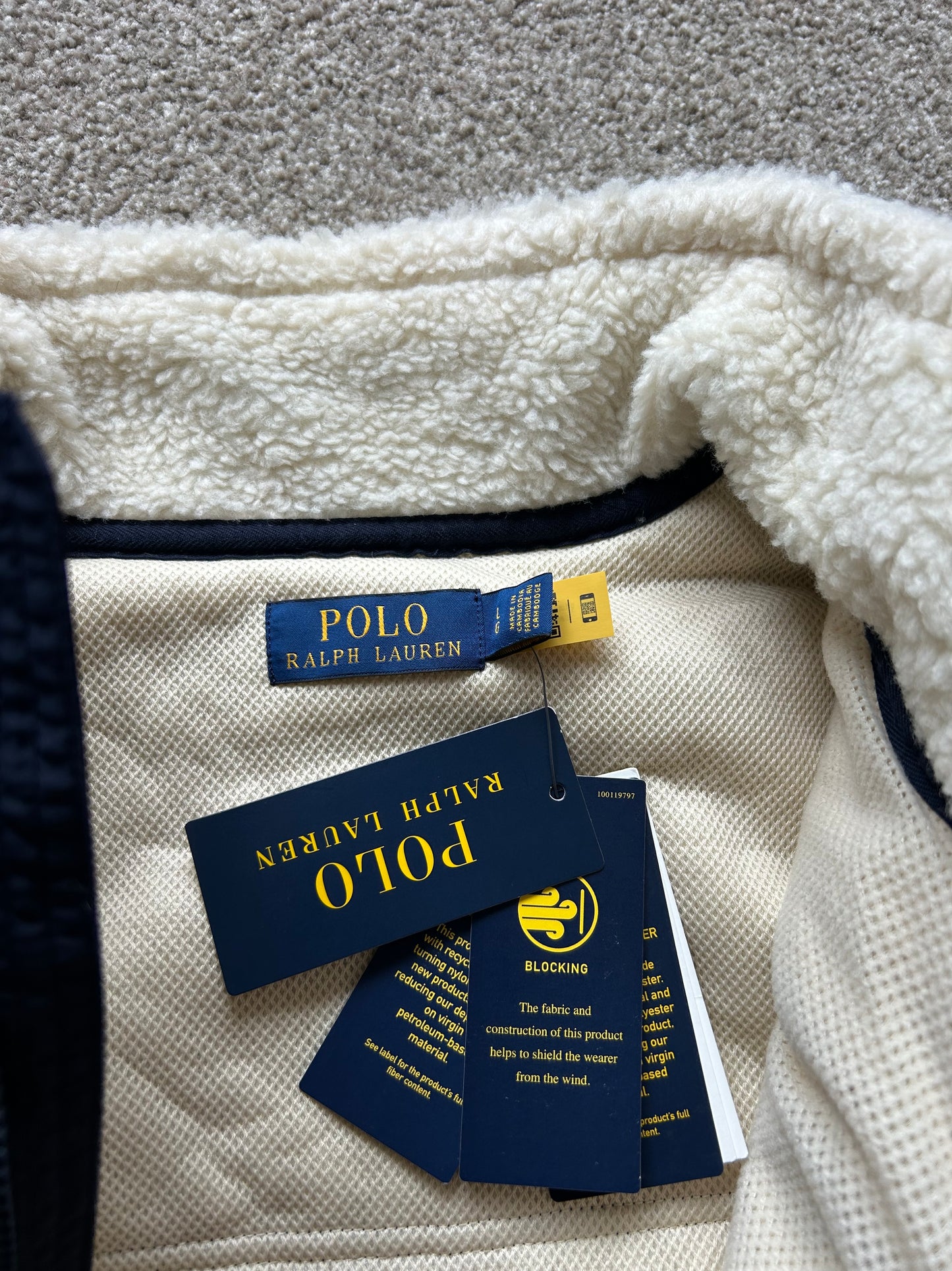 Ralph Lauren RL Two Tone Fleece Jacket Large