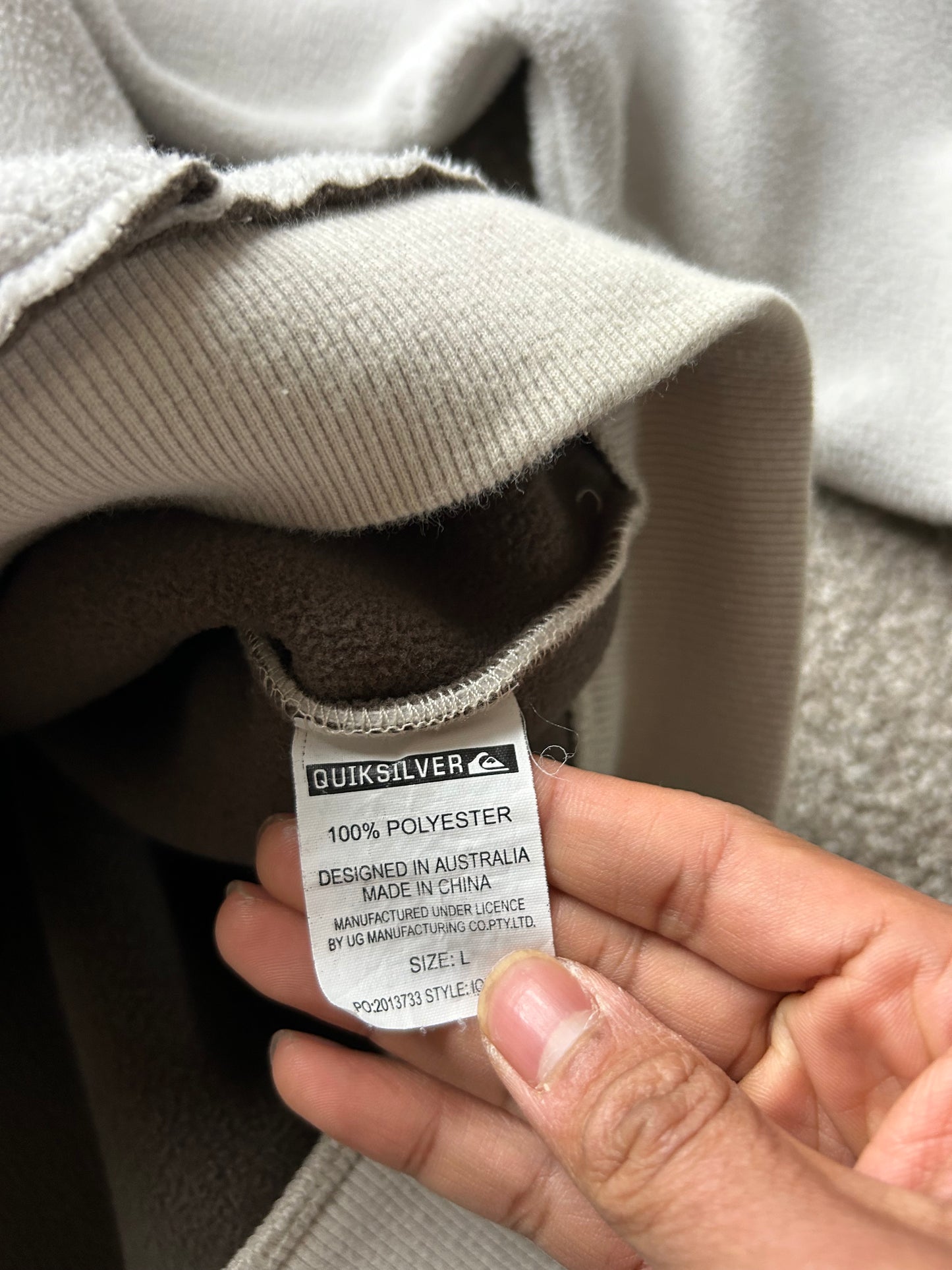 Y2K Quiksilver Fleece Jacket XL Cream
