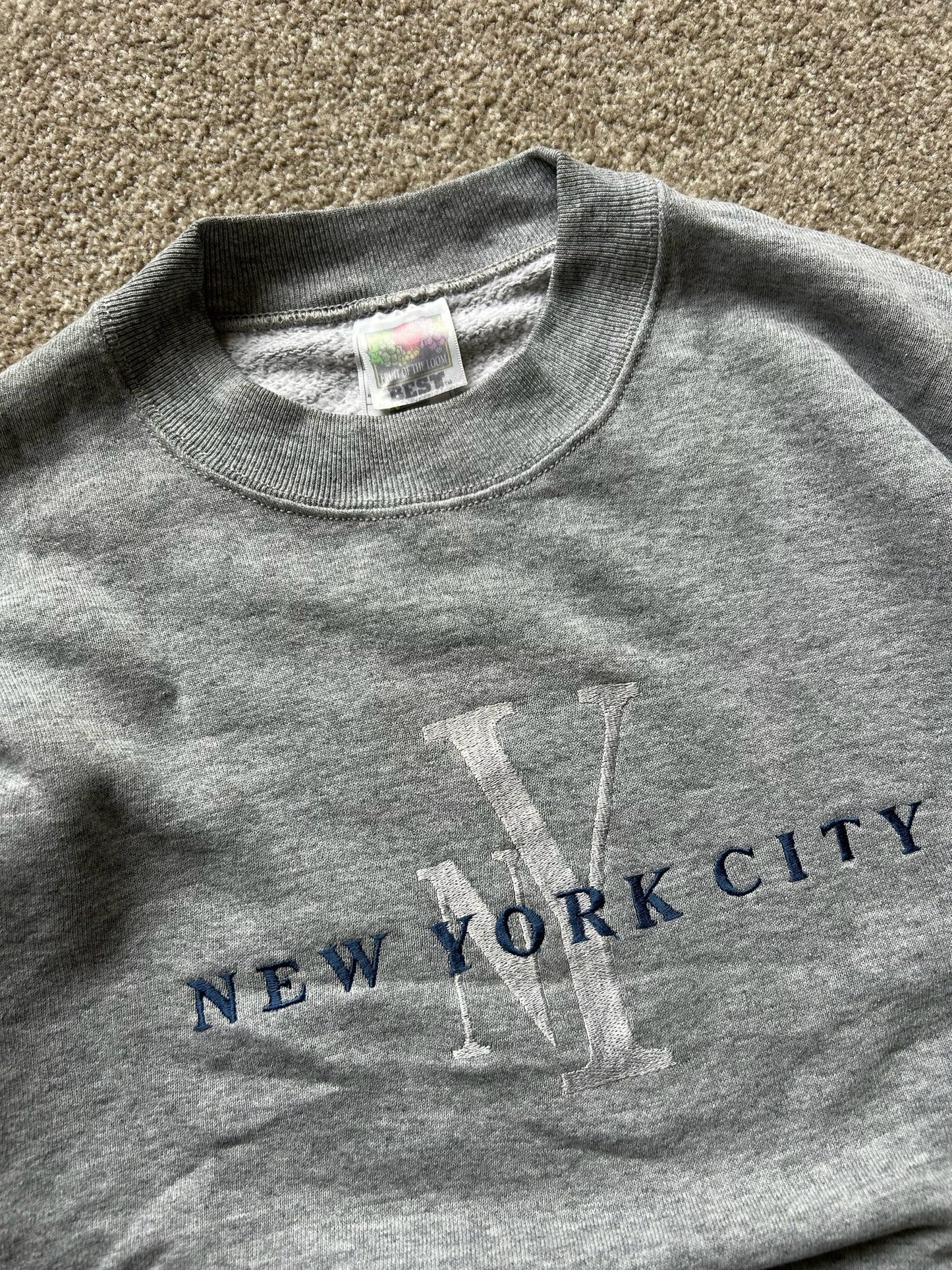 Vintage New York City Sweater FOTL Best Grey Medium