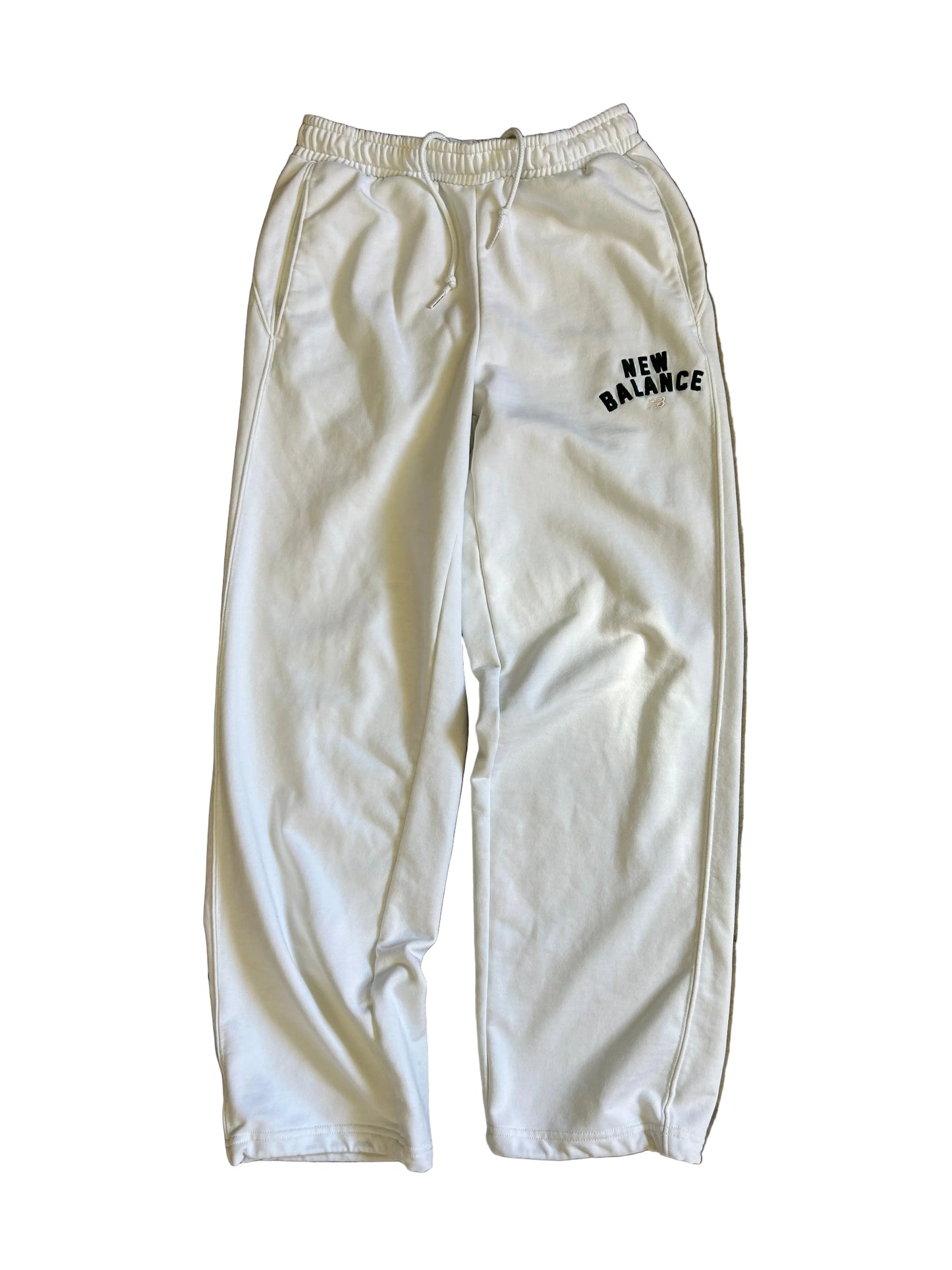 New Balance Essentials Varsity Fleece Sweatpants in a white colorway Medium