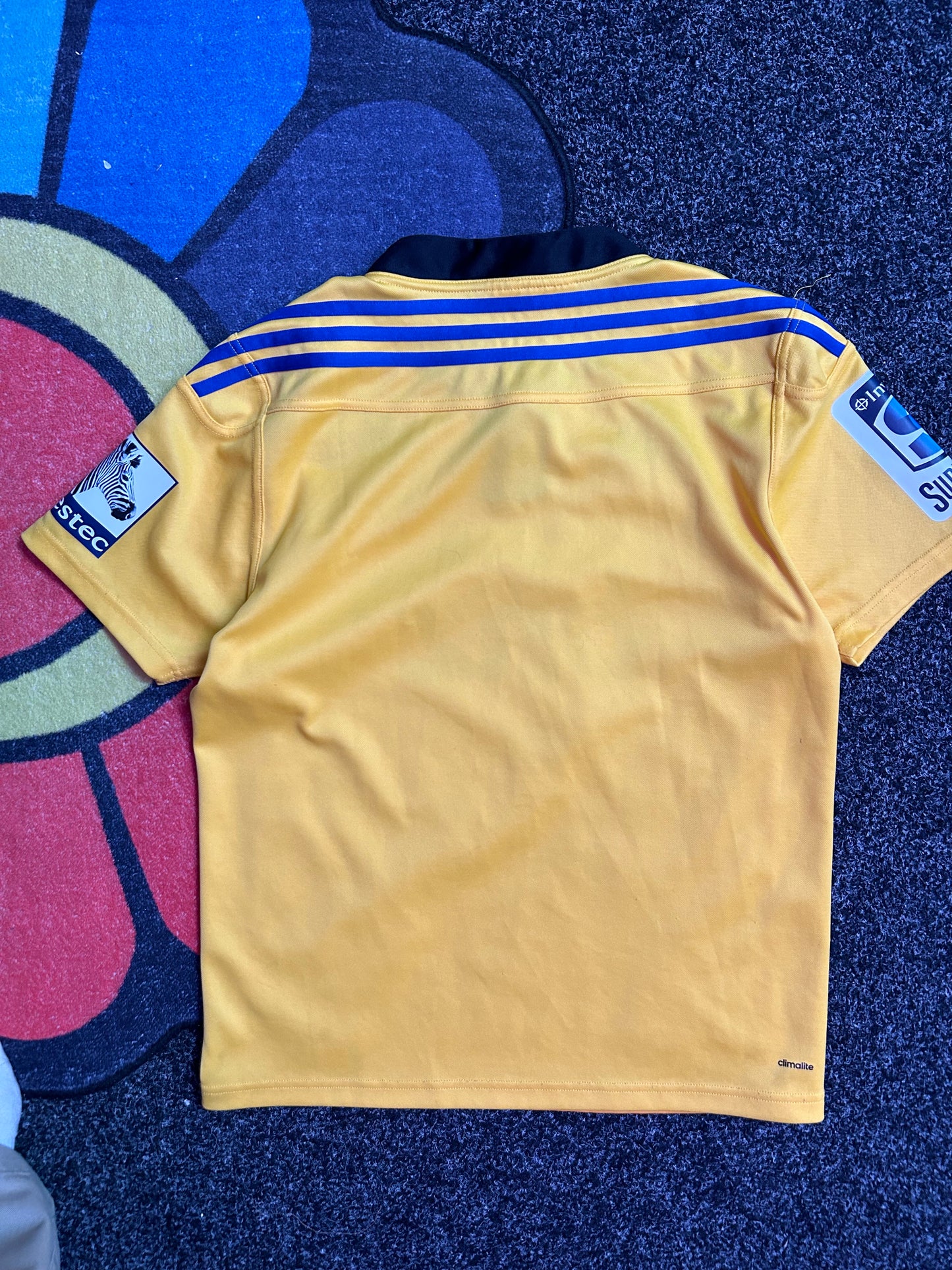 Wellington Hurricanes Super Rugby Home Shirt 2014 Adidas Large L Jersey Yellow