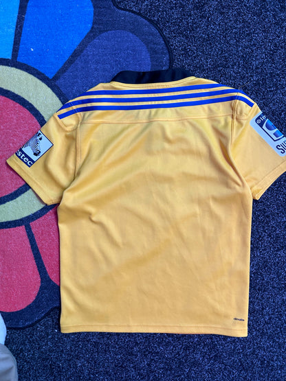 Wellington Hurricanes Super Rugby Home Shirt 2014 Adidas Large L Jersey Yellow