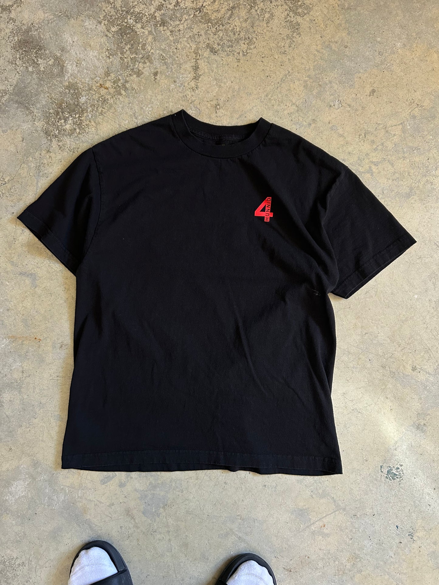 black 4Hunnid "Good Sex" graphic t-shirt featuring textured lettering on the back Large