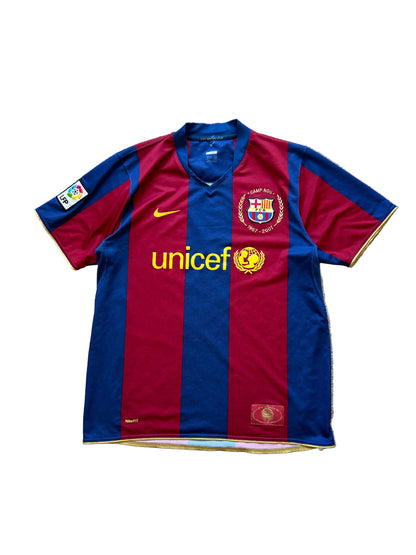 Nike FC Barcelona 2007-08 home shirt, a collectible item produced for the club's Camp Nou stadium 50th anniversary. Large