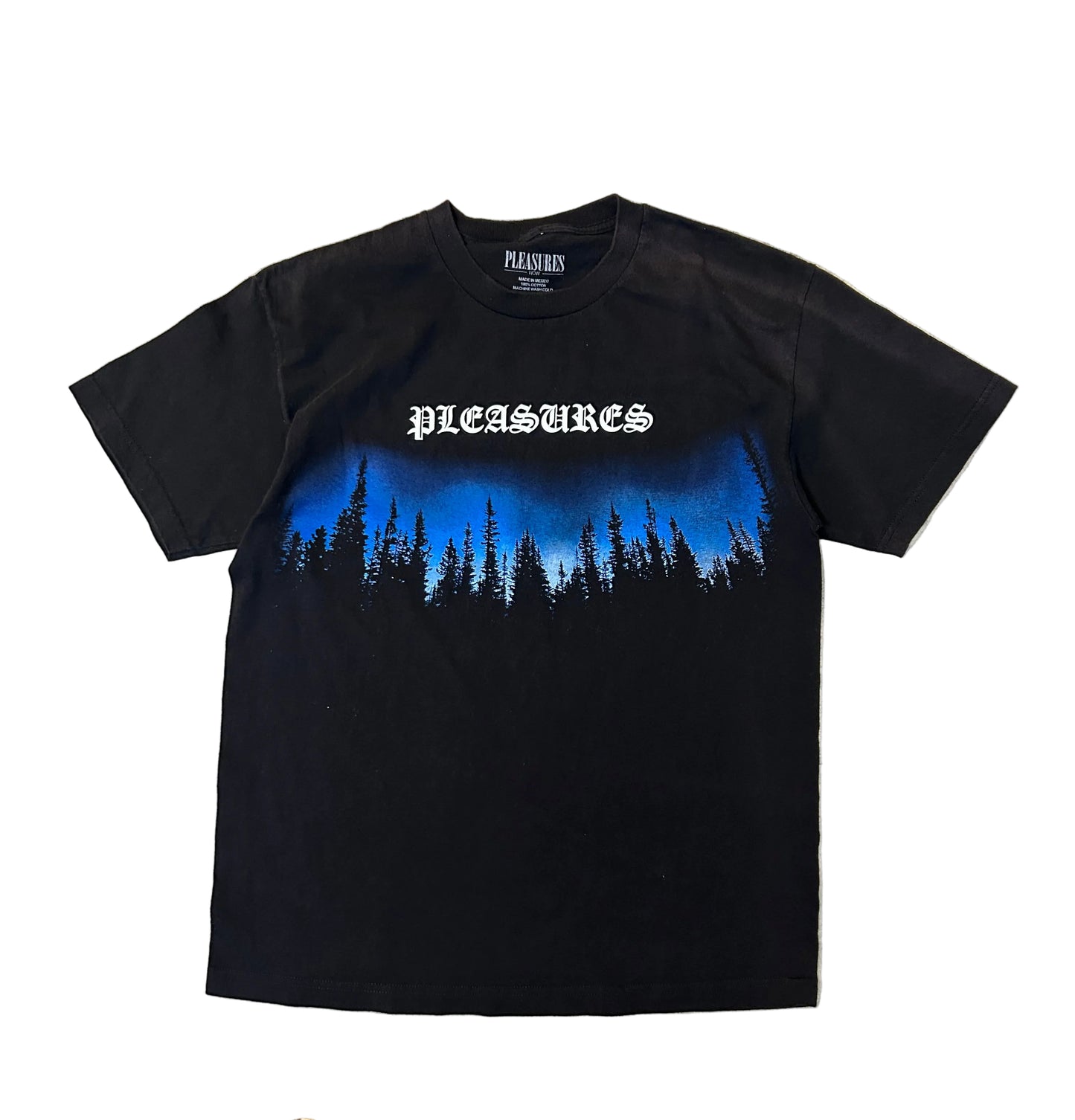 Pleasures Forest T-Shirt in black Large Has a Bleach Stain Left Shoulder