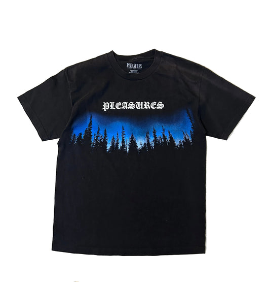 Pleasures Forest T-Shirt in black Large Has a Bleach Stain Left Shoulder