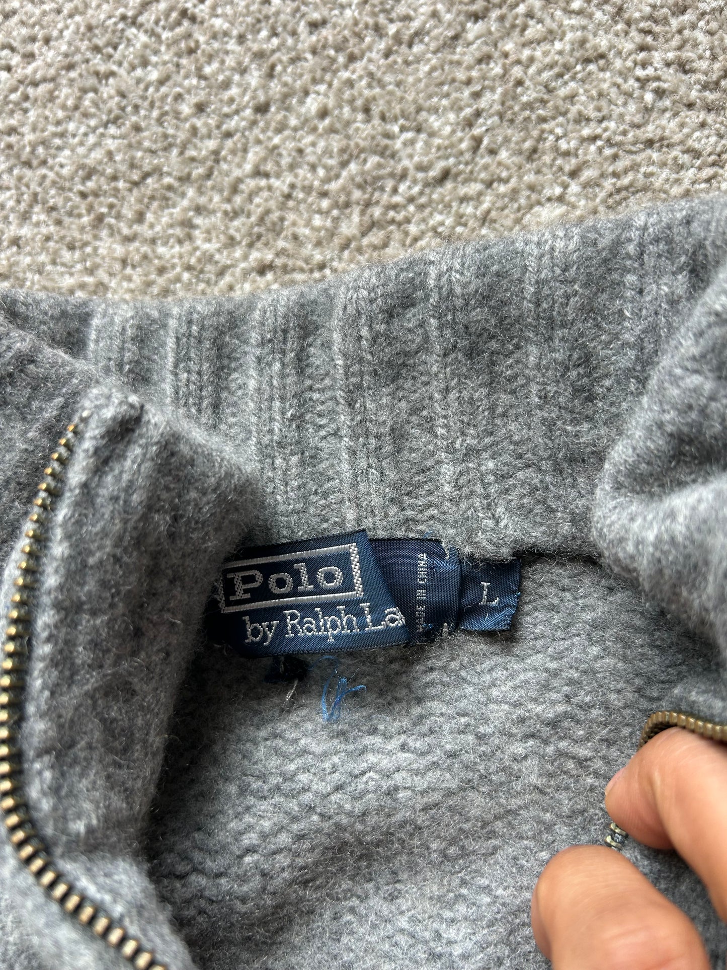 Ralph Lauren RL Grey Wool Zip Jacket Small