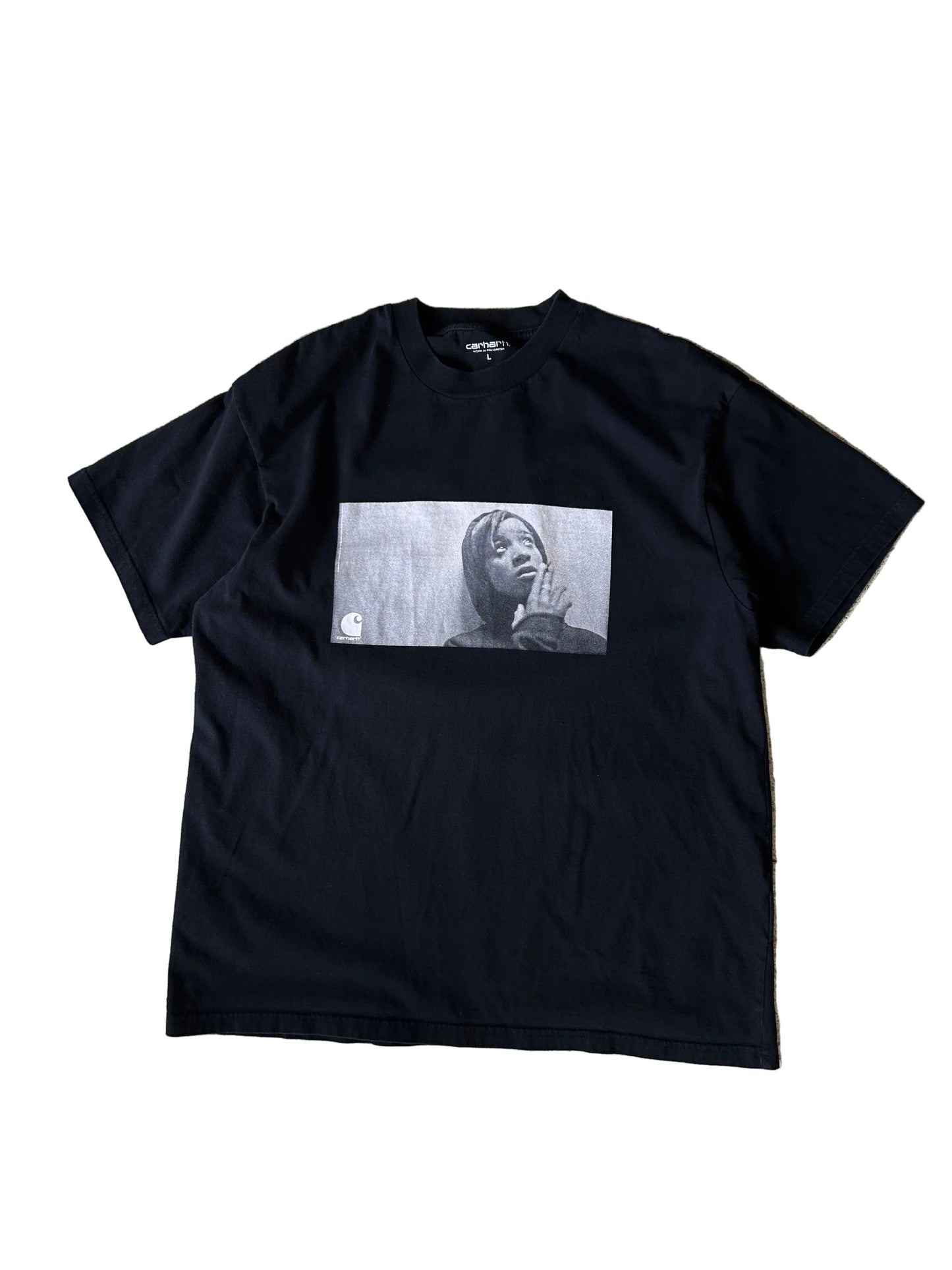 black Carhartt WIP Archive Girl short-sleeve t-shirt featuring a vintage photographic chest print. Large