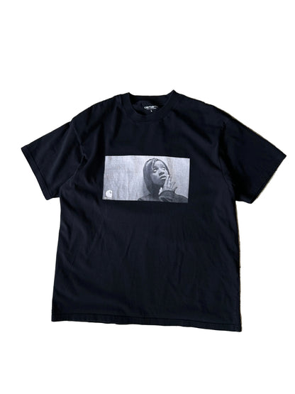 black Carhartt WIP Archive Girl short-sleeve t-shirt featuring a vintage photographic chest print. Large