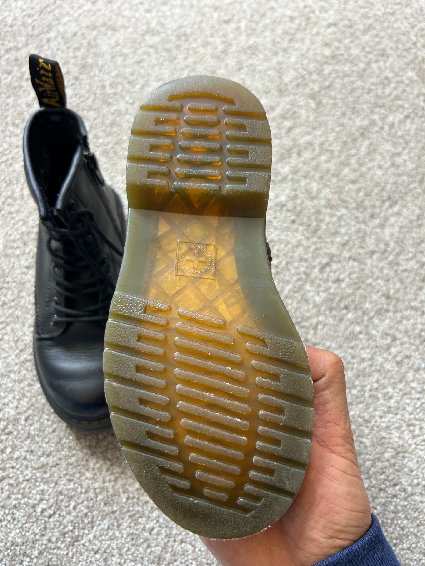DR Martens Leather Boots Kids EU 29 Black 4-5yrs old.