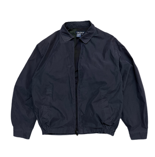 Vintage Nautica Harrington Jacket Large Navy Blue