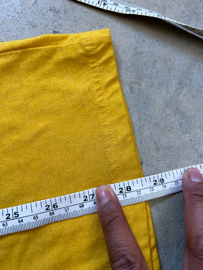 yellow M&M's Peanut Chocolate Candies ringer t-shirt featuring brown trim Medium