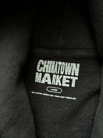 black Chinatown Market Money Arc hoodie featuring a Reflectorized white logo graphic on the chest Large