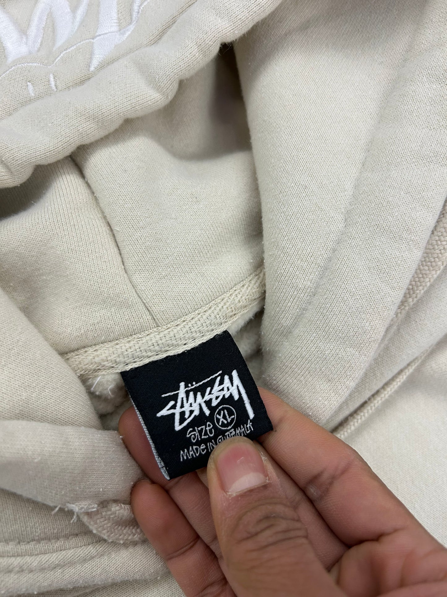 Stüssy hoodie Cream XL Embroid Script on the Hood
