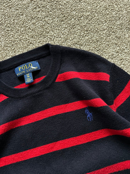Polo Ralph Lauren Navy Blue Stripe Knitted Sweater Extra Small