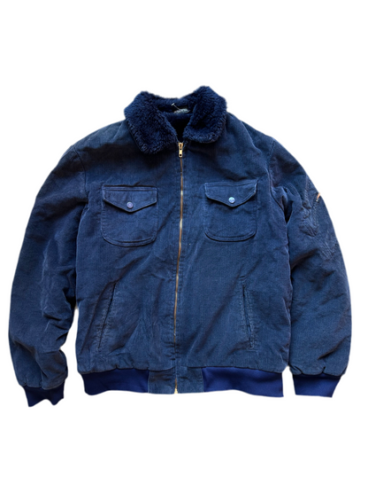 Yanks Navy Blue Jacket Corduroy Large Made in USA