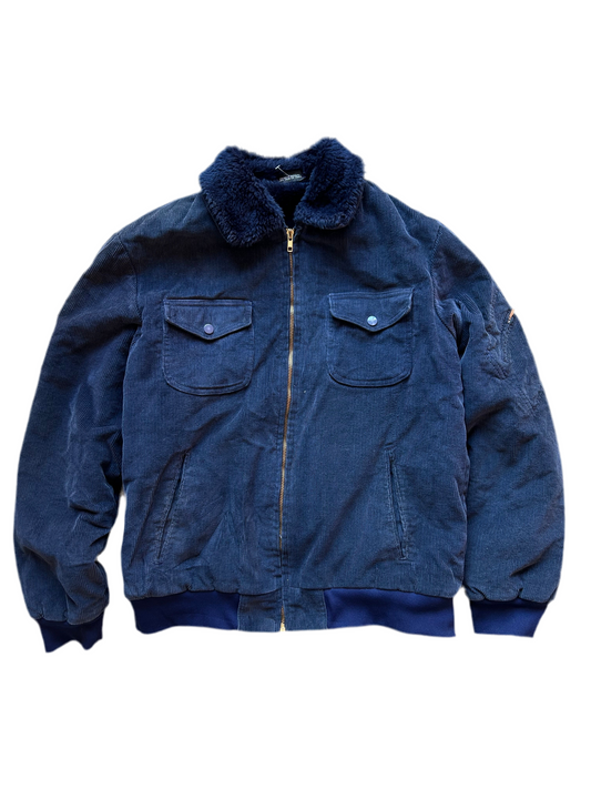 Yanks Navy Blue Jacket Corduroy Large Made in USA
