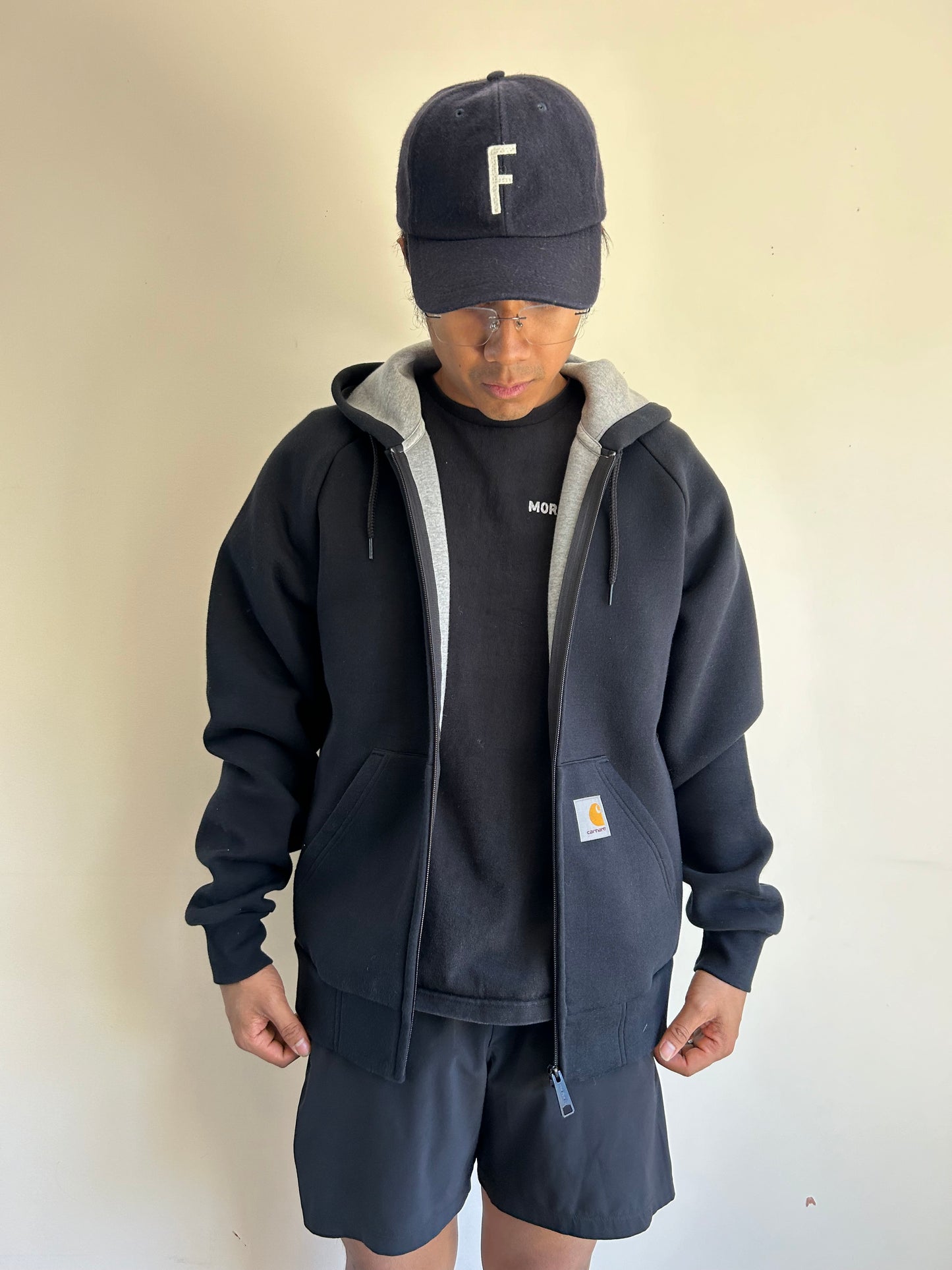 Carhartt Navy Blue Zip up Hoodie Medium