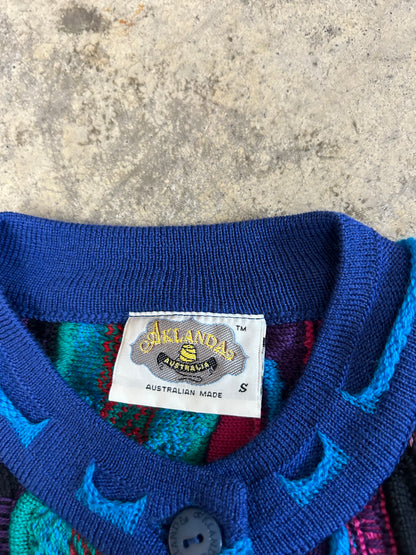 Vintage Aklanda 3D Knitted Button Cardigan Small