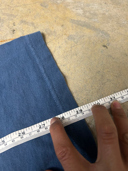 Vintage blue Swanndri t-shirt features a "Head Office" graphic print on the back Large