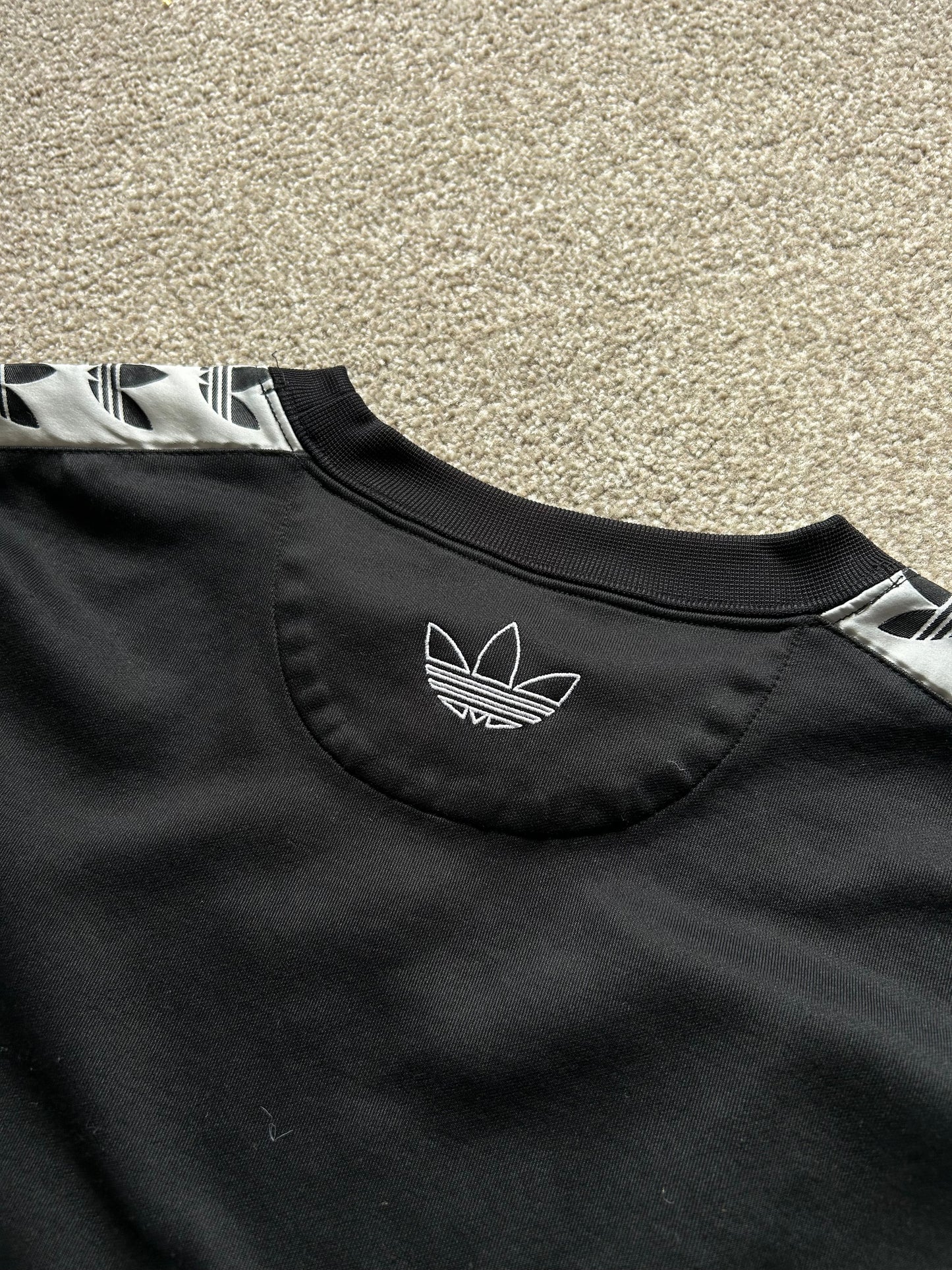 Adidas Trefoil Black and White Taped Crewneck Sweatshirt