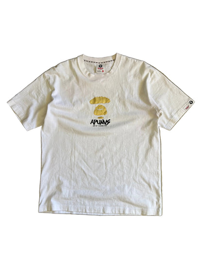 white t-shirt is the AAPE by A Bathing Ape logo-print T-shirt Small