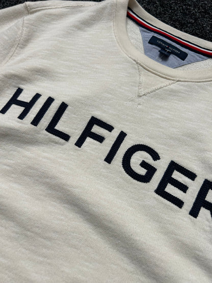 HILFIGER CREW NECK JUMPER Large Cream