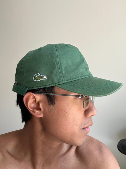 Lacoste Small Logo Dad Cap in green cotton Adjustable