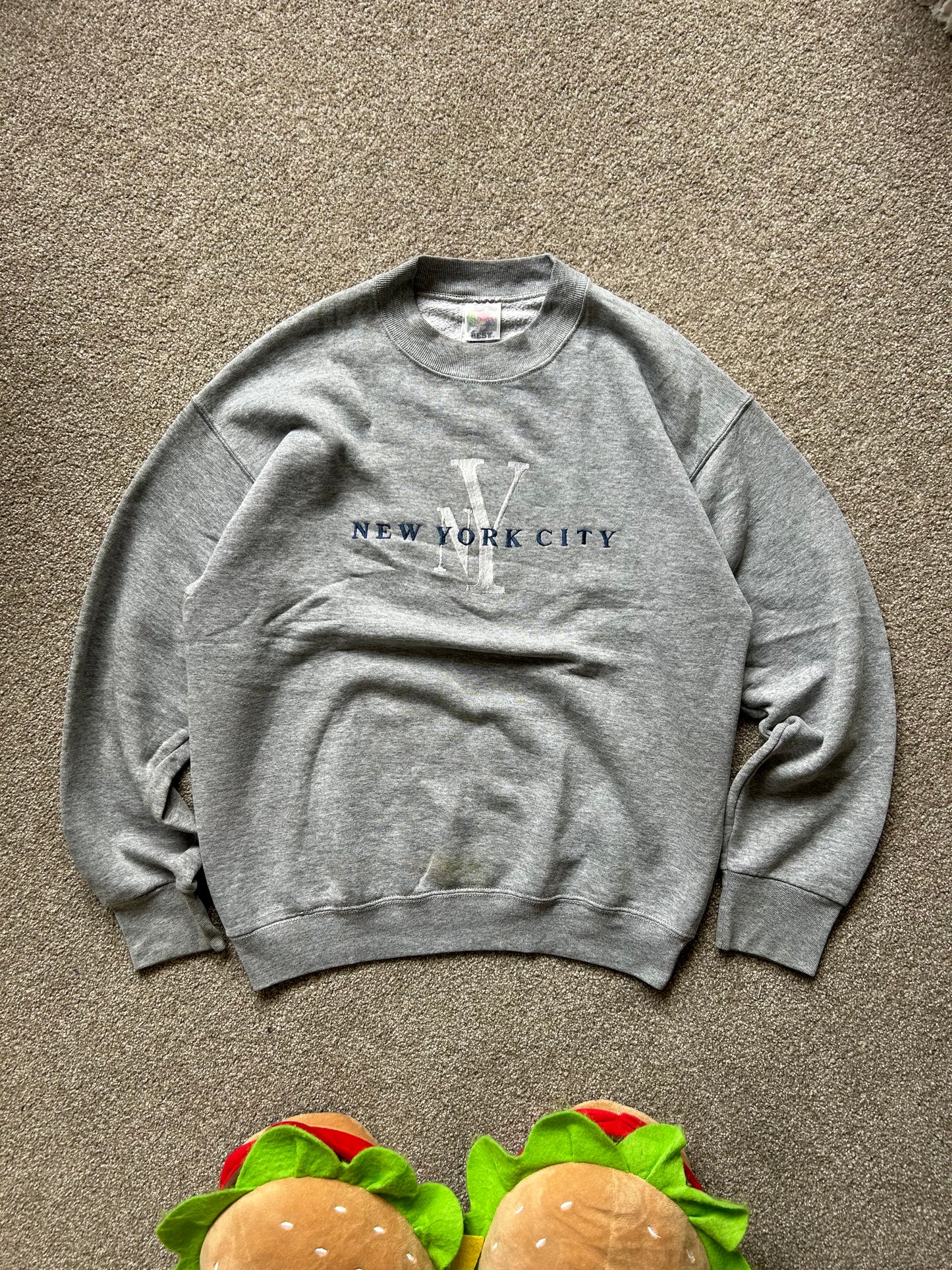 Vintage New York City Sweater FOTL Best Grey Medium