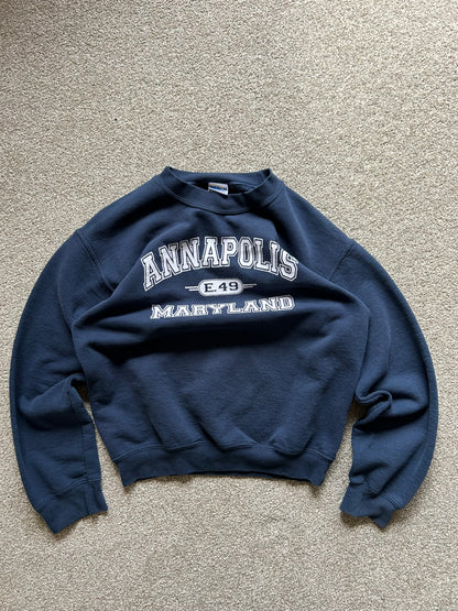 Annapolis Maryland Sweatshirt Jumper Gildan Tag Small Navy Blue