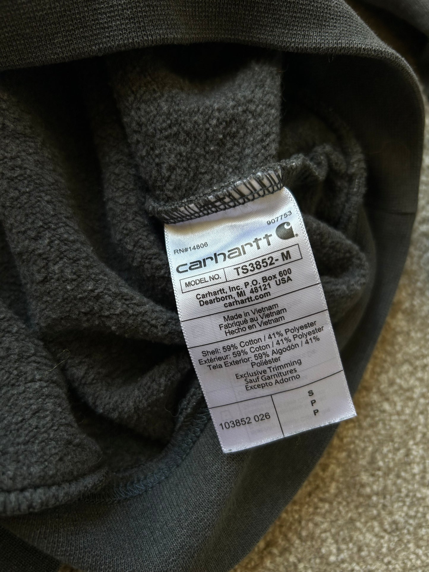 Carhartt Small Grey Pocket Tee Sweater