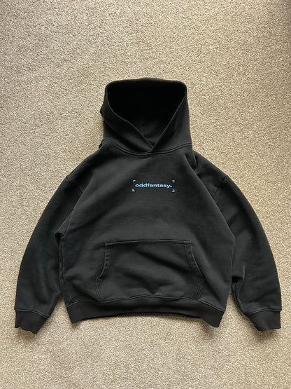 Odd Fantasy Crop Hoodie Heavy Weight Black Medium