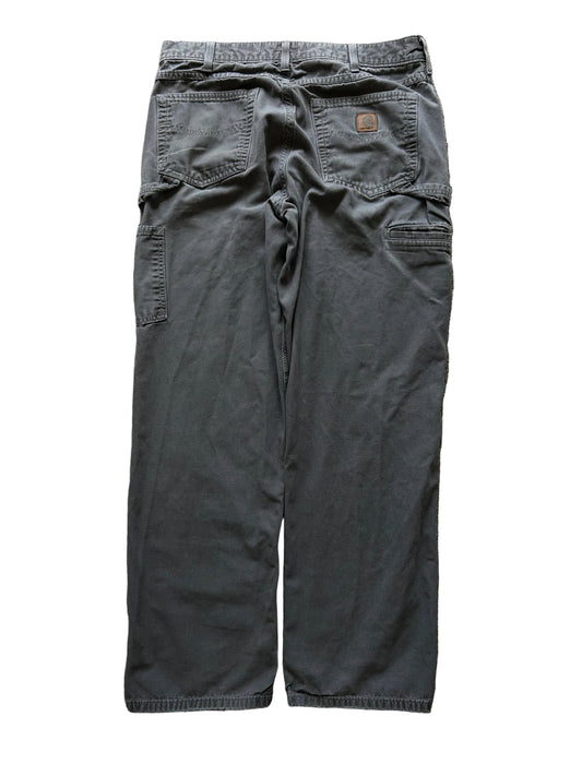 vintage gray Carhartt B159 Original Dungaree Fit carpenter work pants Grey size 34