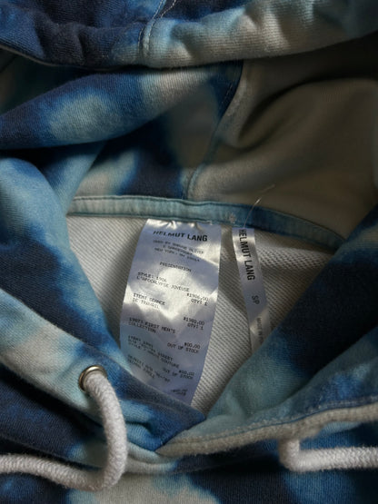 Helmut Lang tie-dye graphic hoodie from the 2018 Spring collection, designed by Shayne Oliver Small Blue