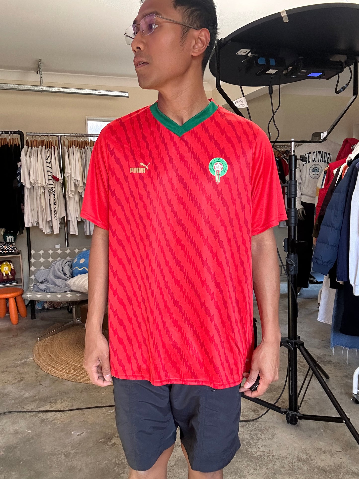 PUMA 2023-2024 Morocco WWC Home Football Soccer T-Shirt Jersey XXL Red