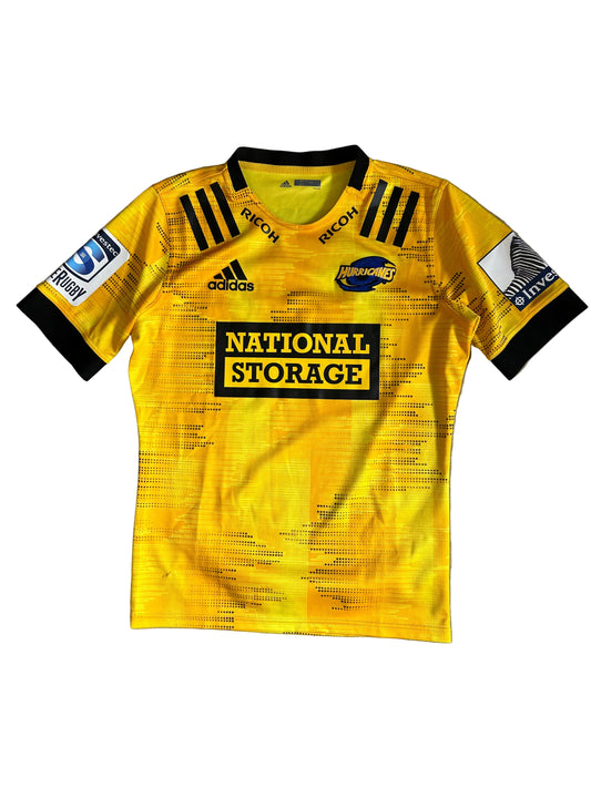 Adidas Hurricanes home rugby jersey in bold gold and shock yellow Large