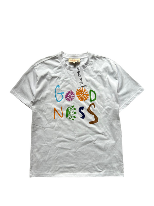 Local NZ Brand Goodness Tee White Large Deadstock