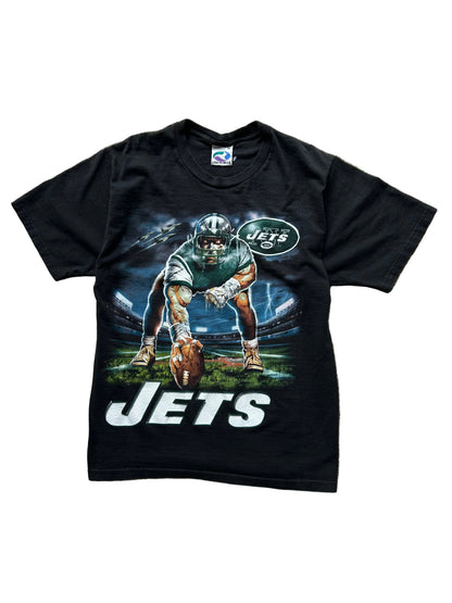 vintage Y2K New York Jets T-shirt, likely featuring running back Curtis Martin Black Medium