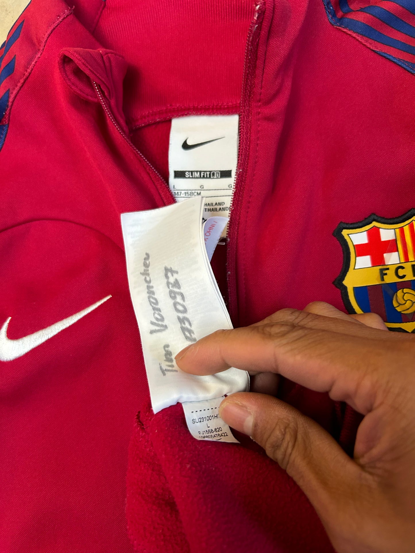 Nike Barcelona Academy Pro Anthem training jacket in noble red and deep royal blue XS
