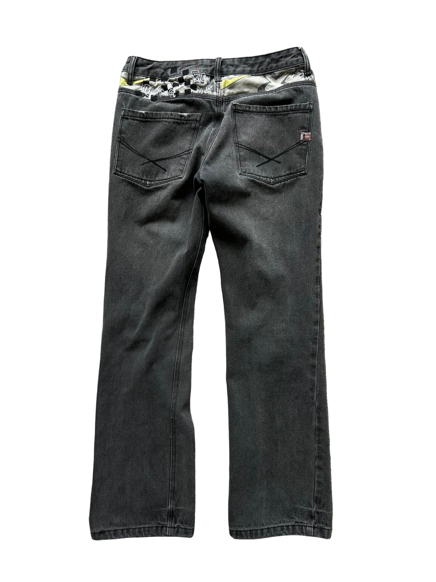 Y2K Quiksilver Black Straight Denim Jeans size 30