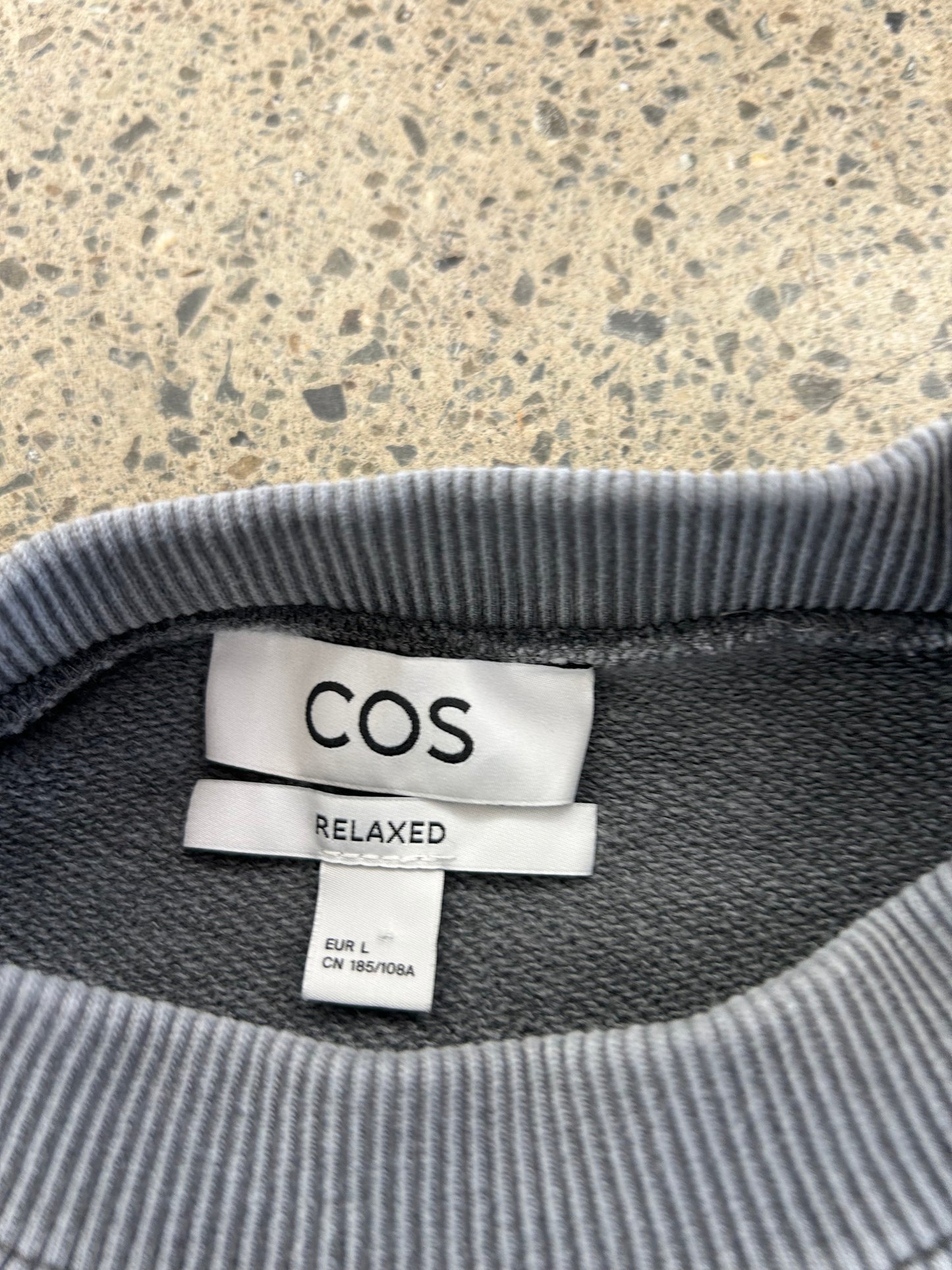 COS crewneck sweatshirt features a washed gray finish for a vintage look Large