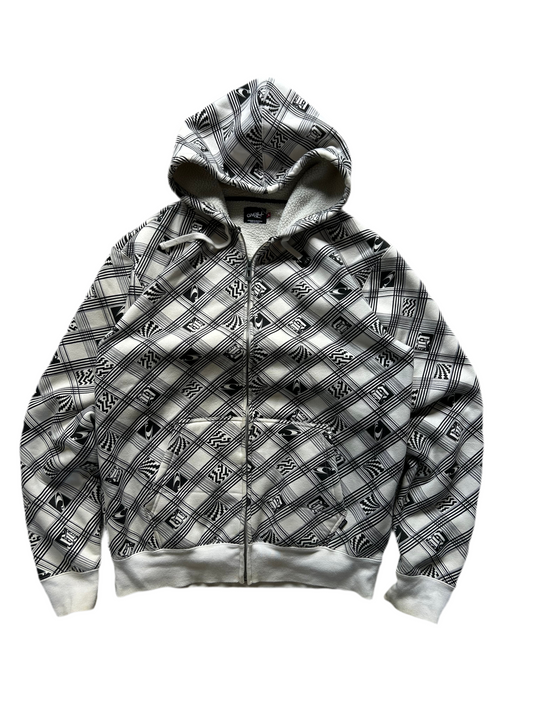 Oneill Full Zip off white Hoodie Fleece Large