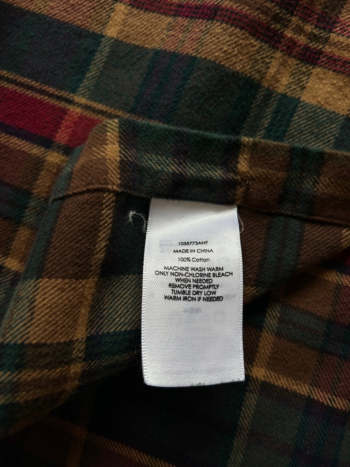 Polo Ralph Lauren plaid-pattern flannel shirt in pine and navy brushed cotton flannel Medium Maroon