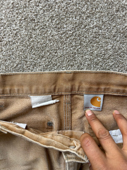 Carhartt Vintage Double Knee Khaki Pants 32 waist 39 Length