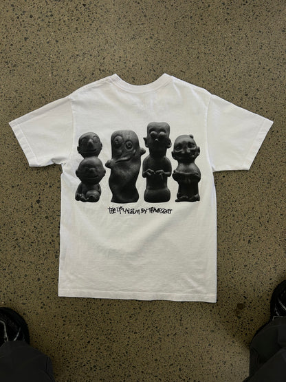 white Travis Scott Utopia B1 Tee featuring a colorful abstract graphic and the word "utopia" on the chest Medium